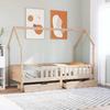VidaXL Bed Frames for Children with Drawers Grey 80x200 Cm Solid Pine Wood, Bed for Child, Single Bed for Child, 3302035