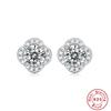 Серьги из серебра 925 пробы 0,5 карата с муассанитами, серьги-пусеты, модный тренд, цветочные украшения для ушей