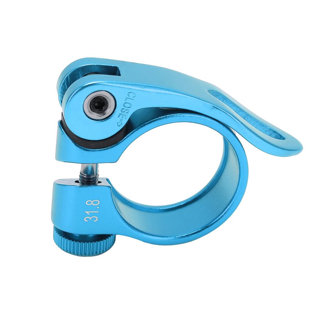 Bike Seats Post Clamp Corrosion Resistant Durable Aluminum Alloy Seats Tube Clip for BicycleBlue