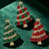 Full Rhinestones Christmas Tree Brooch Enamel Christmas Crystal Pins Rhinestone Brooch  Unisex
