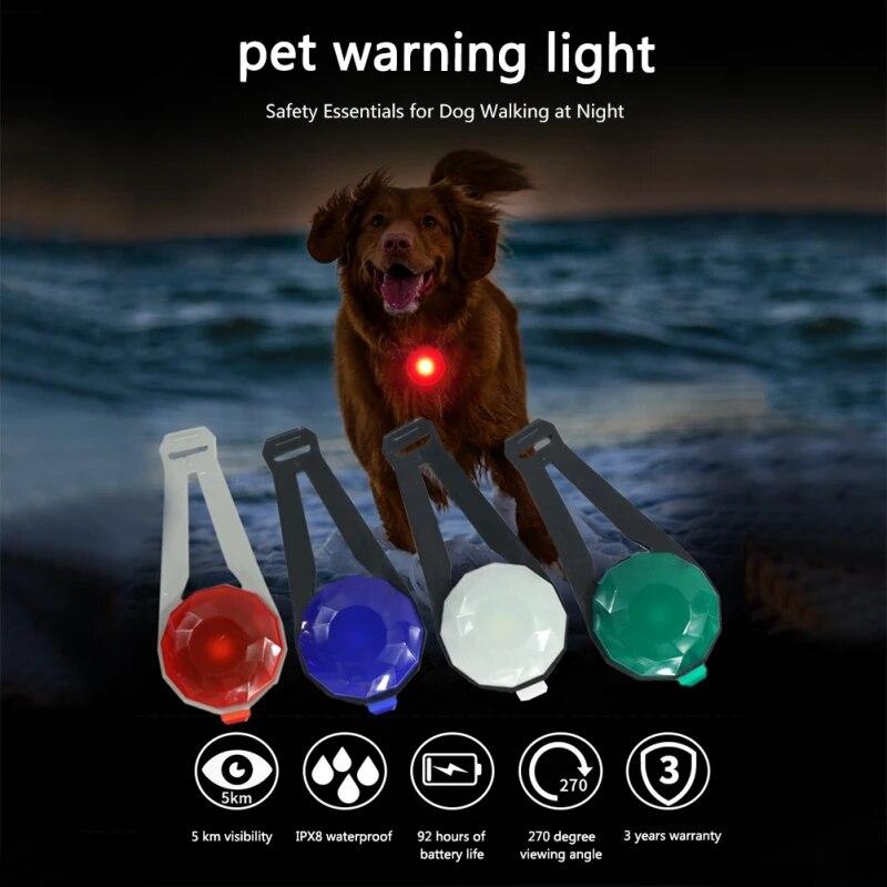 Night Safety Dog Collar Glowing Pendant Led Flash Light Pet Leads Accessories Glow In The Dark Bright Necklace Dog Collar