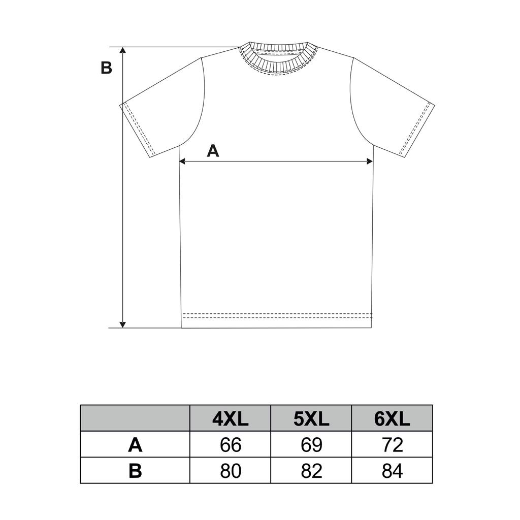 T-Shirt Men's Cotton Short Sleeve 4XL Black