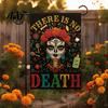 Garden Flags Day of The Dead Flag, 12x18 Inch Floral Skull Decorative Yard Signs Mexican Gothic Skeleton Flowers Double-Sided Burlap Banner for Patio,