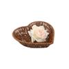 Simulation Rattan Heart-Shaped Woven Storage Basket Hand-Woven Serving Display Basket Kitchen