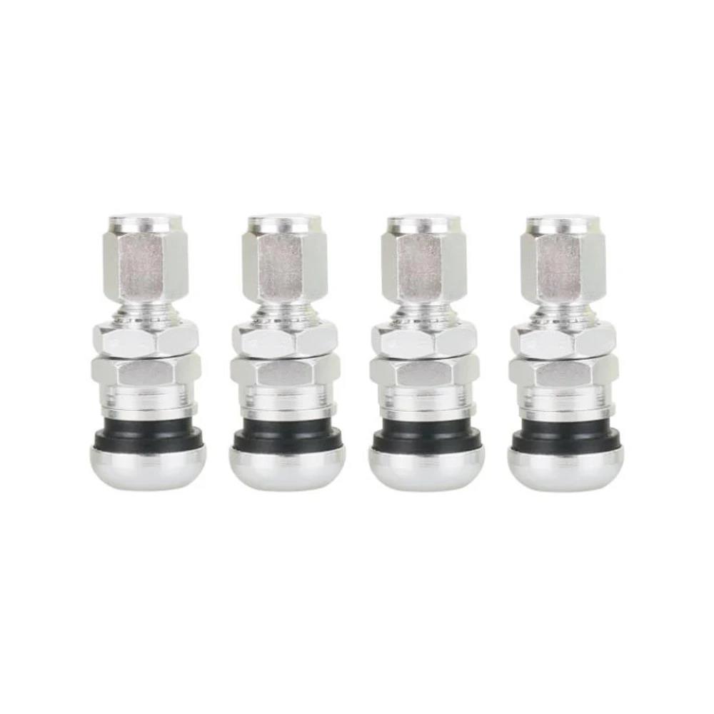 4Pcs Car Truck Motorcycle Valve Short Stems Metal Bolt Tire Valve Stem Kit with Dust Cap Stem Caps1