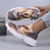 Fashion Print Women's Platform Sneakers 2024 Breathable Knitting Autumn Sock Shoes Woman Comfort Soft Sole Non-Slip Sports Shoes