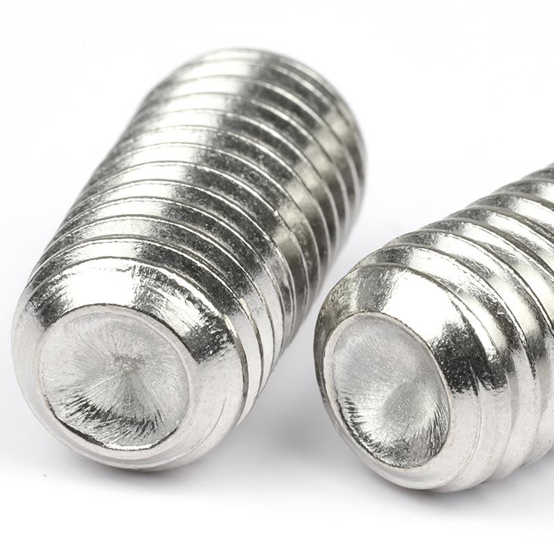 Винт установочный с внутренним шестигранником, без головки, с вогнутым концом, нержавеющая сталь 201, размеры M3-M10