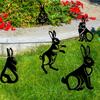 5 шт. Акриловые Черные Зайцы Садовые Колышки-Скульптуры, Статуя для Газона, Искусство для Домашнего Патио, Двора, Уличные Клумбы