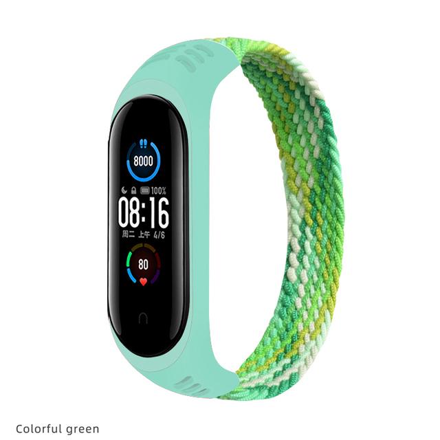 Браслет для Xiaomi Mi band 6 7 Ремешок Нейлоновый плетеный solo loop pulseira браслет Miband5 Ремешок на запястье ремешок Mi band 5 4 3 6 correa