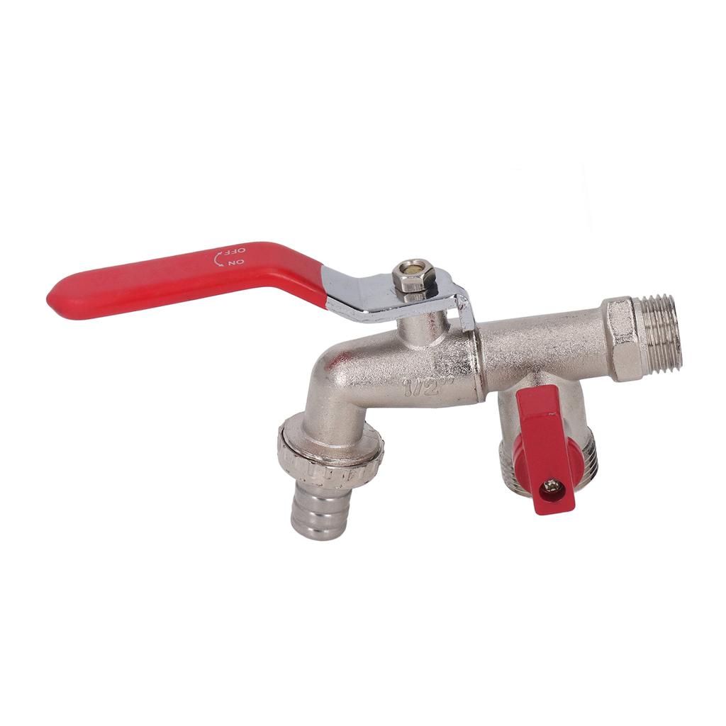 Double Valve Faucet 1 In 2 Out Washing Machine Hose Ball Valve Zinc Alloy Garden Accessories
