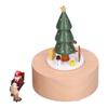 Wooden Music Box Christmas Tree Deer Cart Music Box Classic Mechanical Wooden Crafts Toys Home