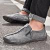 Large Size 38-48 Handmade Leather Casual Shoes for Men Loafers Man Moccasins Mens Driving Shoe Slip On Flats Male Rubber Sole