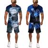 3D Print Classical Wolf Tees/Sets Summer Men Women T-Shirt&Shorts Suit Personality Joggers Tracksuit Hip Hop Streetwear Clothin