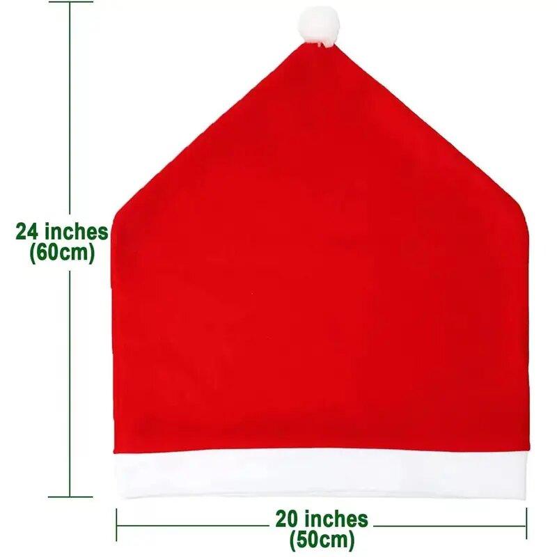 Good Red Santa Claus Hat Gift Decoration Christmas Dining Chair Cover Christmas Table Chair Cover for Home New Year KTJ