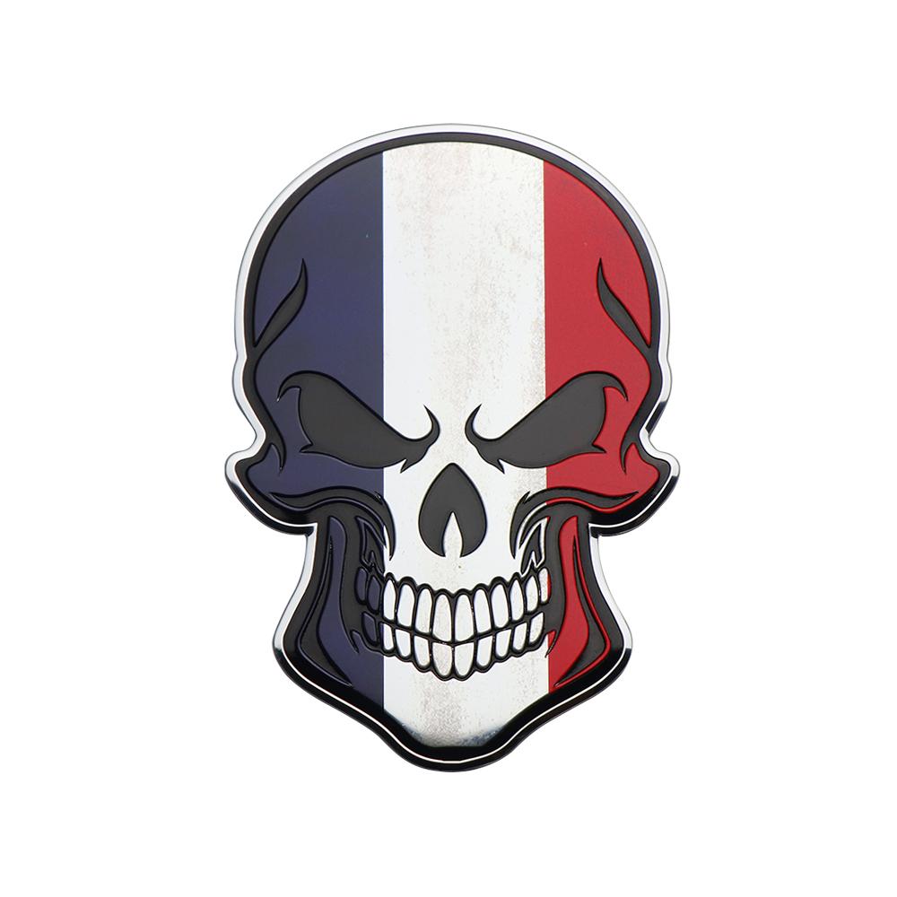 2026 3D Aluminium Skull Head Badge Stickers Car Door Fender Decal Rear Trunk Emblem Sticker Auto Accessories For Audi Benz BMW Kia