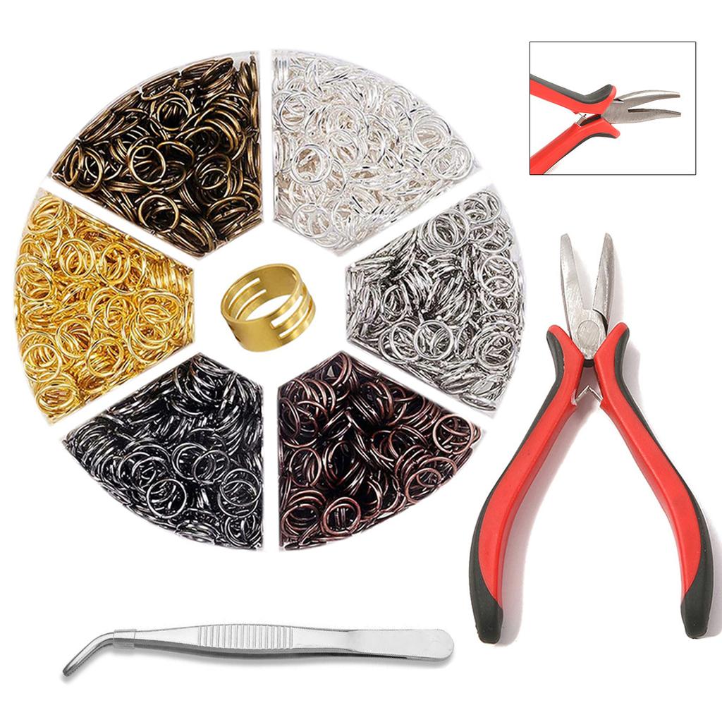 Кольца для соединения и щипцы для ювелирных изделий, 1203 шт. Набор для ремонта ожерелий и сережек, ожерелий, колец, браслетов, изготовление поделок,