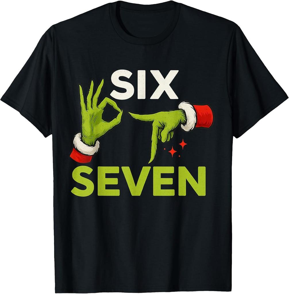 67 Christmas Trending Meme Saying 6 7 Meme Costume Xmas T-Shirt