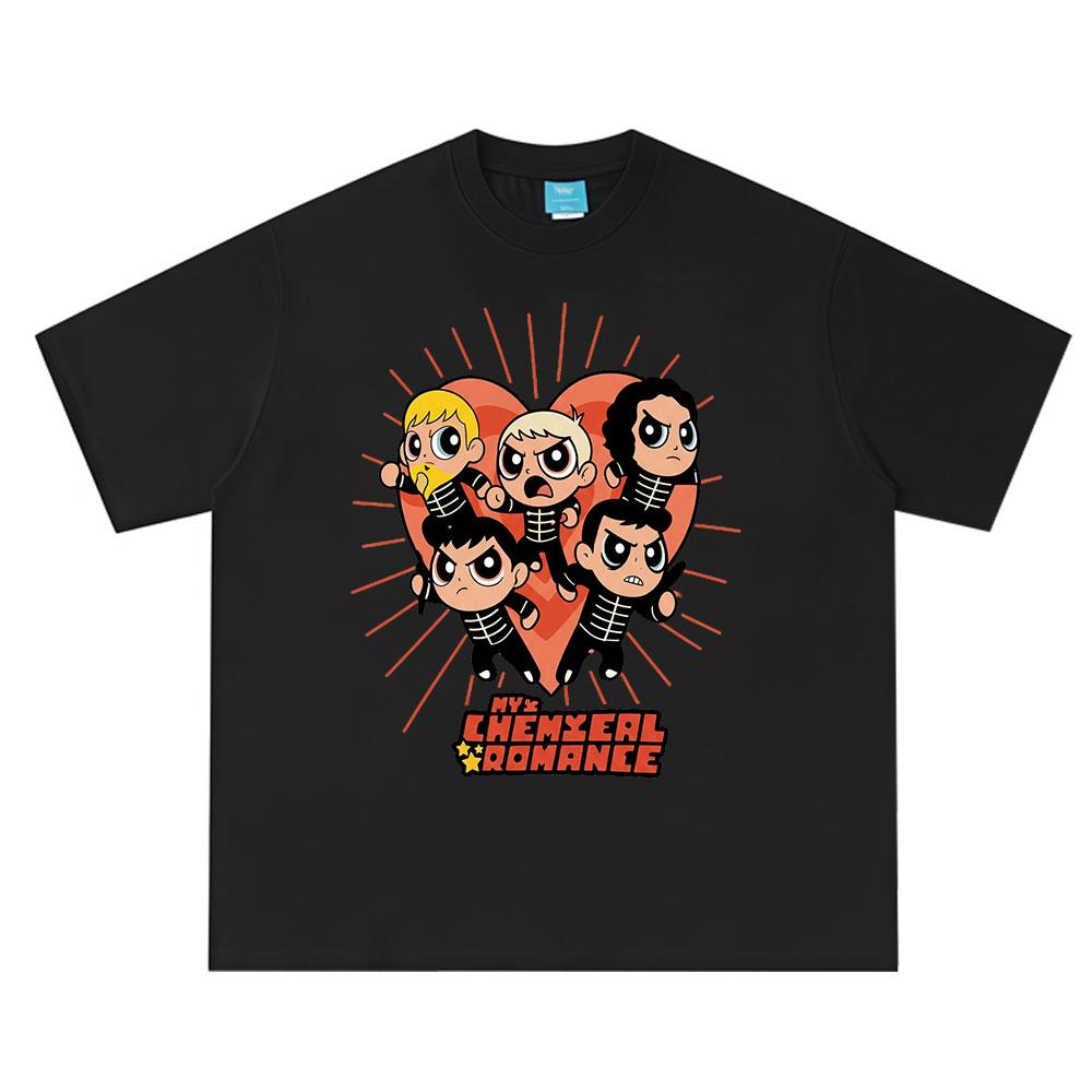 Rock Band My Chemical RoUnisexce Cartoon Print Tshirt Unisexs Women Clothing Cotton Casual Oversized Short Sleeve Streetwear YK Top