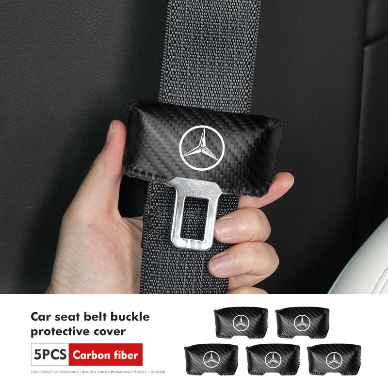 IYLCL1 Для Benz 1/2 шт. Крышка пряжки ремня безопасности автомобиля Кожаный защитник Противоударный чехол Аксессуары AMG Эксклюзивный W204 W222 W205 W203