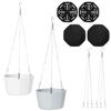 Sweet Plus Hanging Planter Hanging Flower Pot Hanging Basket Indoor Hanging Wire Houseplant Plastic (White/Gray)