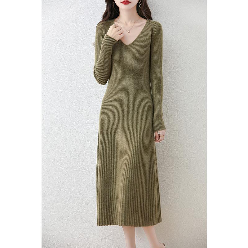 Женское кашемировое платье Qinghe кашемир 30% кашемир 70% шерсть осенне-зимняя кашемировая юбка мягкая и теплая