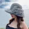 Шляпа-цветок из органзы для скачек Kentucky Derby, Церковная шляпа с широкими полями, Сетчатая шляпа-рыбачка для женщин