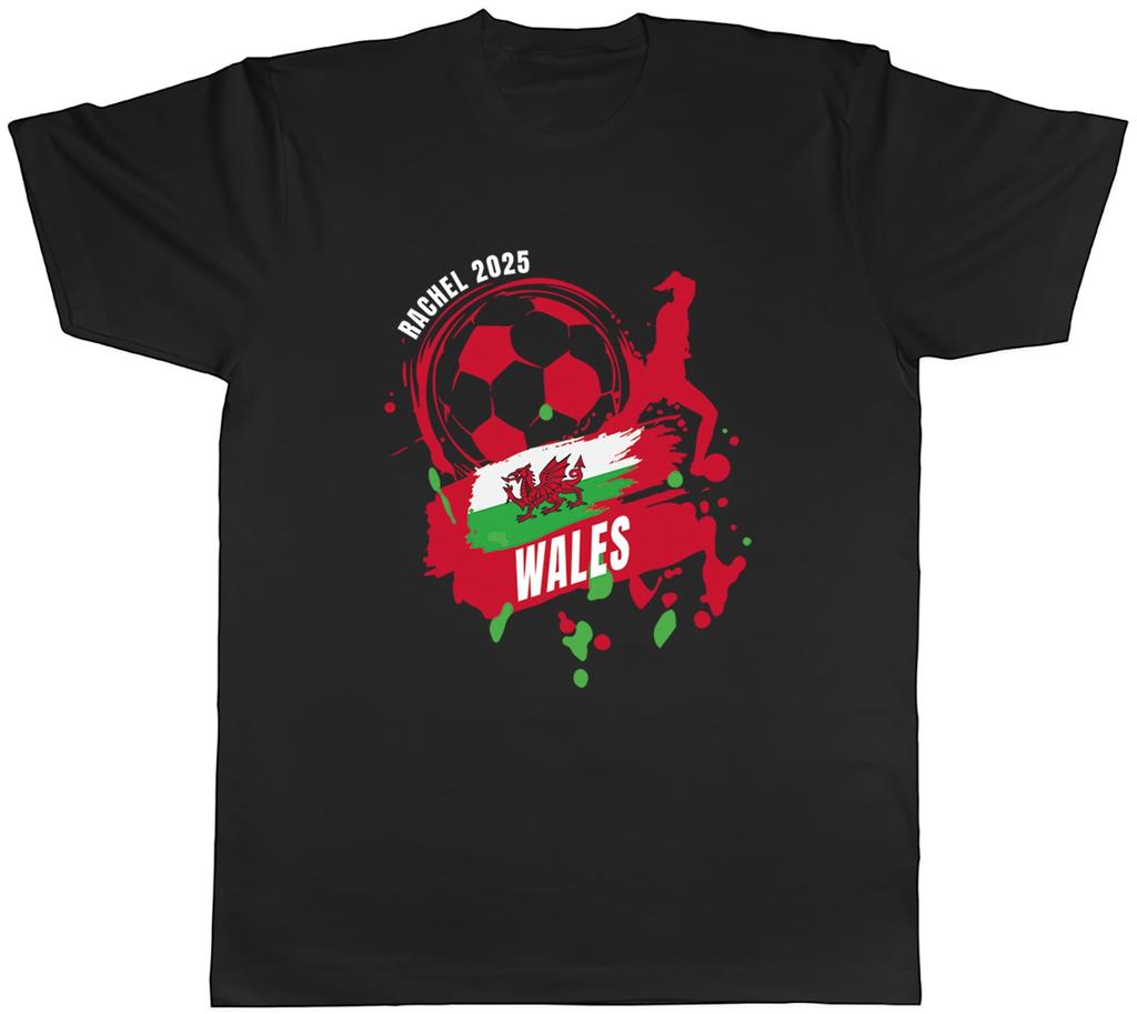 Personalised Wales Football Supporter Fan 2025 Unisexs TShirt Tee Gift Top