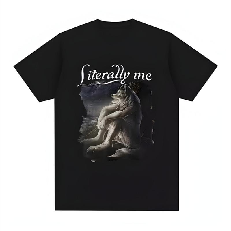Creative  Wolf Who Can Make Phone Calls Humorous Handsome Simple Casual Tshirt Mens and Womens Luxury Brand Top