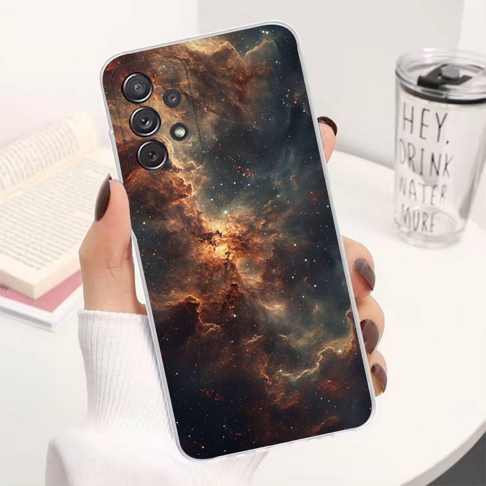 Space For Galaxy Universe Phone Case For Samsung A30,71,51,S9,10,20,Ultra,FE,Lite, S22,23,21,PIus,Transparent, Silicone Case