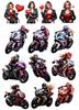 1 set  Cool and handsome leather couple motorcycle driver 2 Stickers Photo Albums Planner Journal Scrapbooking Stationary