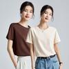 Mercerized Cotton T-shirt Women's High-quality New Loose and Thin Outer Wear Round Neck Liquid Ammonia Short-sleeved T-shirt Bottoming Shirt