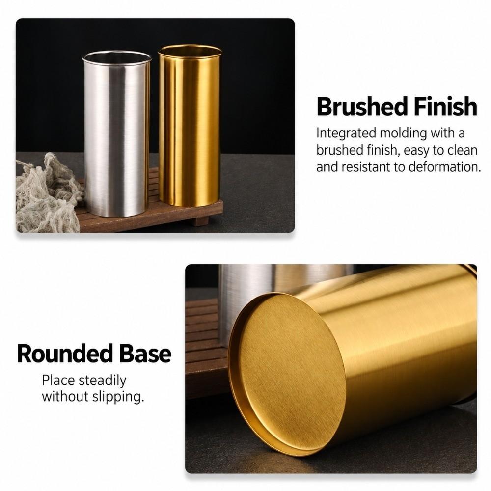 Multi-Purpose Use Chopsticks Tube Stainless Steel Scented Stick Holder Storage Cup Utility Item