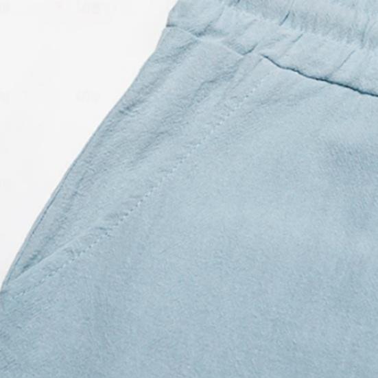 Мужские летние шорты с эластичной резинкой на талии длиной до колена, свободные, однотонные, с несколькими карманами, прямые, повседневные, пляжные шорты