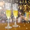 Plastic Champagne Flutes Transparent Wine Glasses Shatterproof Reusable Wine Goblets Elegant Drinkware
