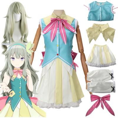 Project Sekai Colorful Stage Kusanagi Nene Косплей Зеленый парик с прекрасным платьем Одежда Полный комплект аксессуаров Костюмы на Хэллоуин