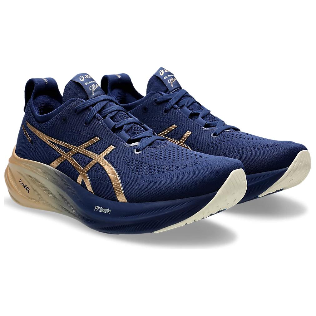 Asics Гель Нимбус 26 Платинум Голубая Бездна Шампань Повседневные 1011B946-400