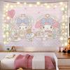 Sanrio Mikko Cute Cartoon Background Tapestry Ins Style Room Decor Hanging Cloth for Dormitory Rental Room Decor