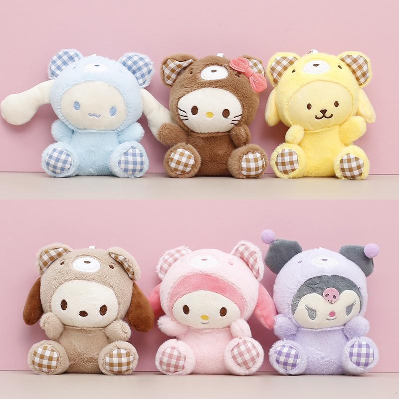 Очаровательный плюшевый брелок-подвеска Sanrio Melody Cinnamoroll Kuromi в виде куклы, подарок