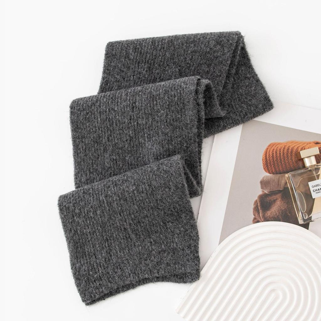 Korean Style Classic Woolen Scarf Solid Knitted Woman Men Scarves Autumn Winter Soft Warm Neck Wraps Couples Muffler Male Female