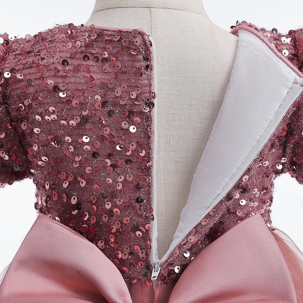 Великолепное детское платье с золотыми пайетками для вечеринки, свадебное платье подружки невесты, детское пышное платье, платье принцессы, одежда для маленьких девочек