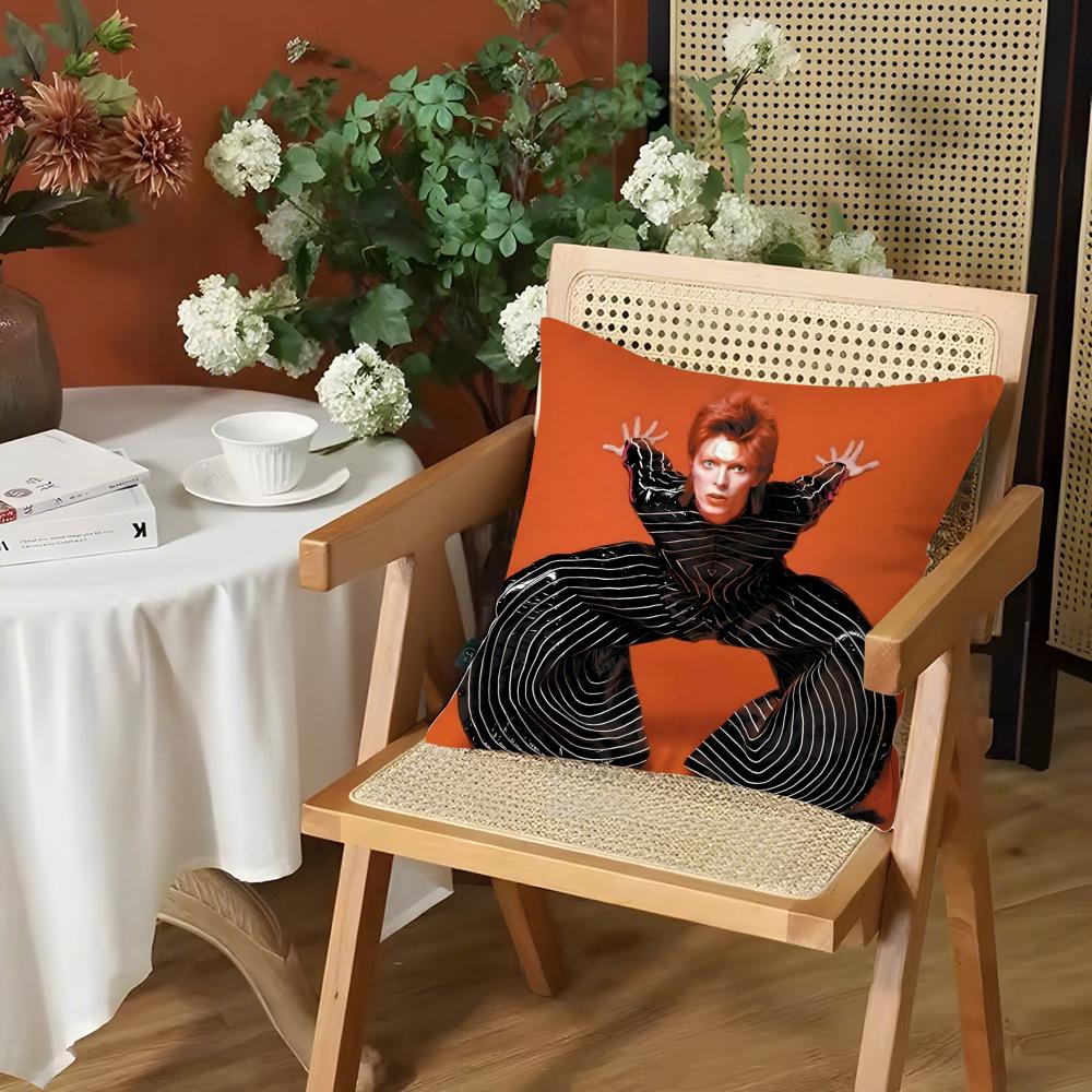 Singer DDavid BBowie Cushion Cover Silky Short Plush Invisible Zipper Dustproof Sofa Pillow Case for Home Decor
