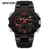 SANDA Часы Крутой Тренд Многофункциональные Спортивные Водонепроницаемые Электронные часы с двойным дисплеем