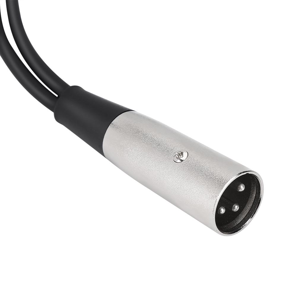 33см Металлический XLR3M на двойной XLR3F Кабель для микрофонной осветительной тюнинговой консоли