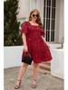 Hot Stamping Print Plus Size Casual Cocktail Party Dress - Women's Clothing