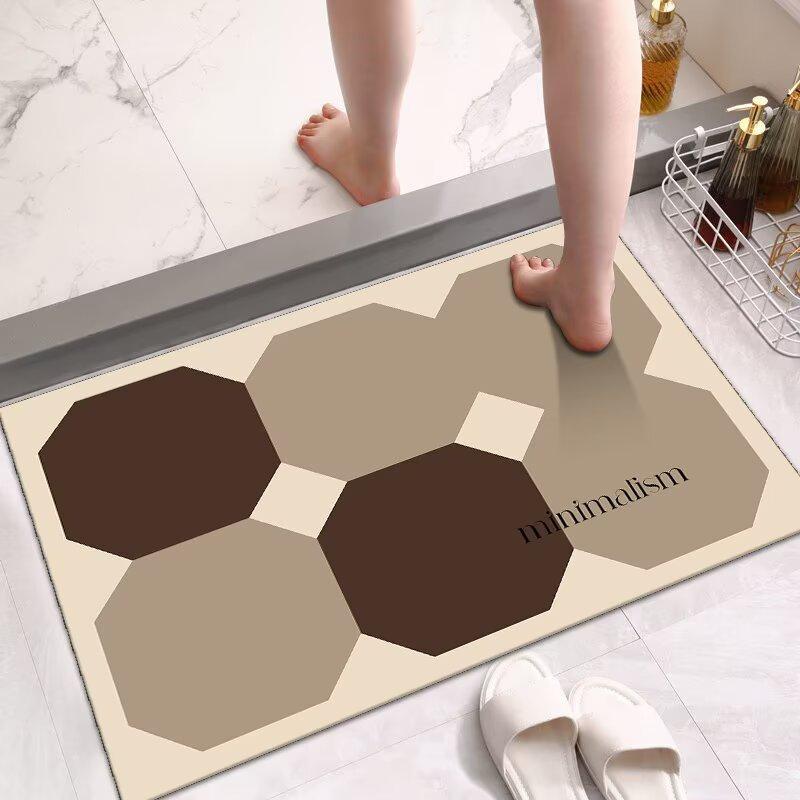 Коврик для ванной комнаты Сильно впитывающий диатомовый коврик для унитаза Нескользящий коврик для ног Ковер для комнаты
