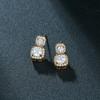 High-end Square Zircon Stud Earrings Temperament Elegant Women's Earrings Fashion Trend Cross-border Earrings Bridal Accessories