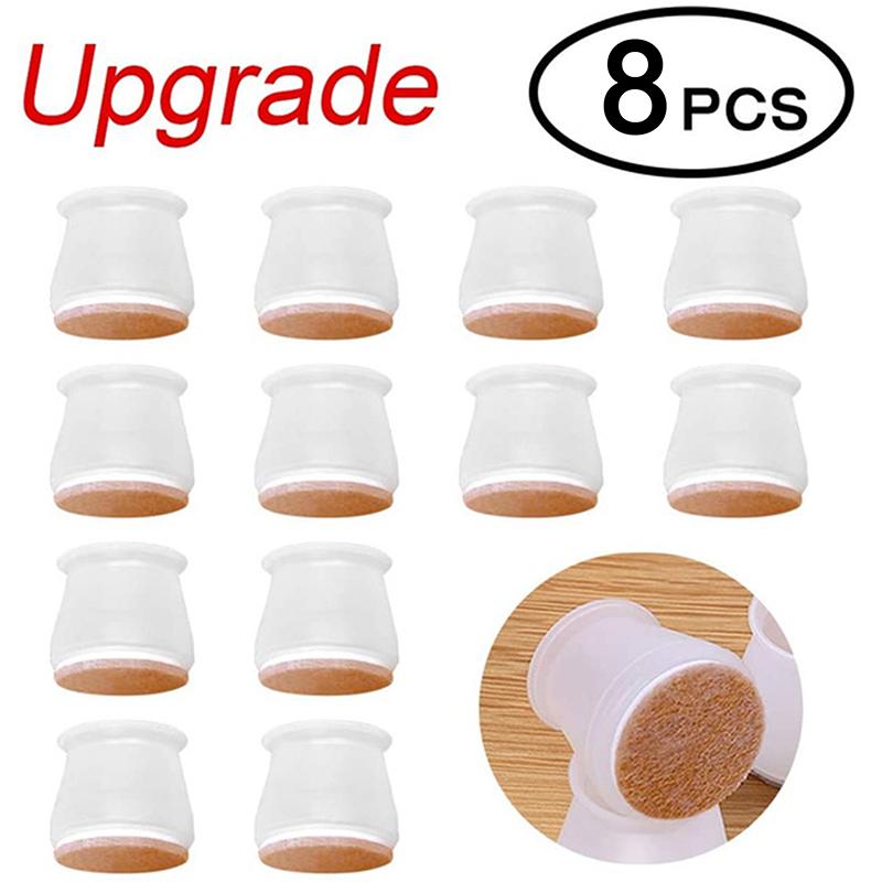 8 Chair Leg Caps Rubber Feet Cover Non-Slip Chair Pad