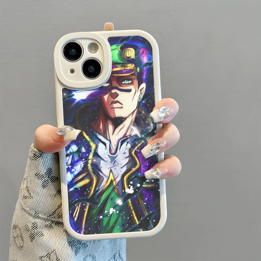 Чехол для телефона JoJo's Bizarre Adventure JoJo Аниме Новый 2025 Кожа ягненка Силикон Для светящегося IPhone 16 15 14 11 12 13 Pro Max Mini