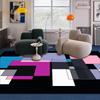 Modern Blue Geometric Carpet Living Room Decoration Sofa Area Coffee Tables Non-slip Rug Bedroom Bedside Soft Play Mat Washable