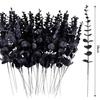 Halloween Simulation Black Eucalyptus Branch Artificial Flower Bouquet Thanksgiving Plastic Eucalyptus Stems Party Table Decor